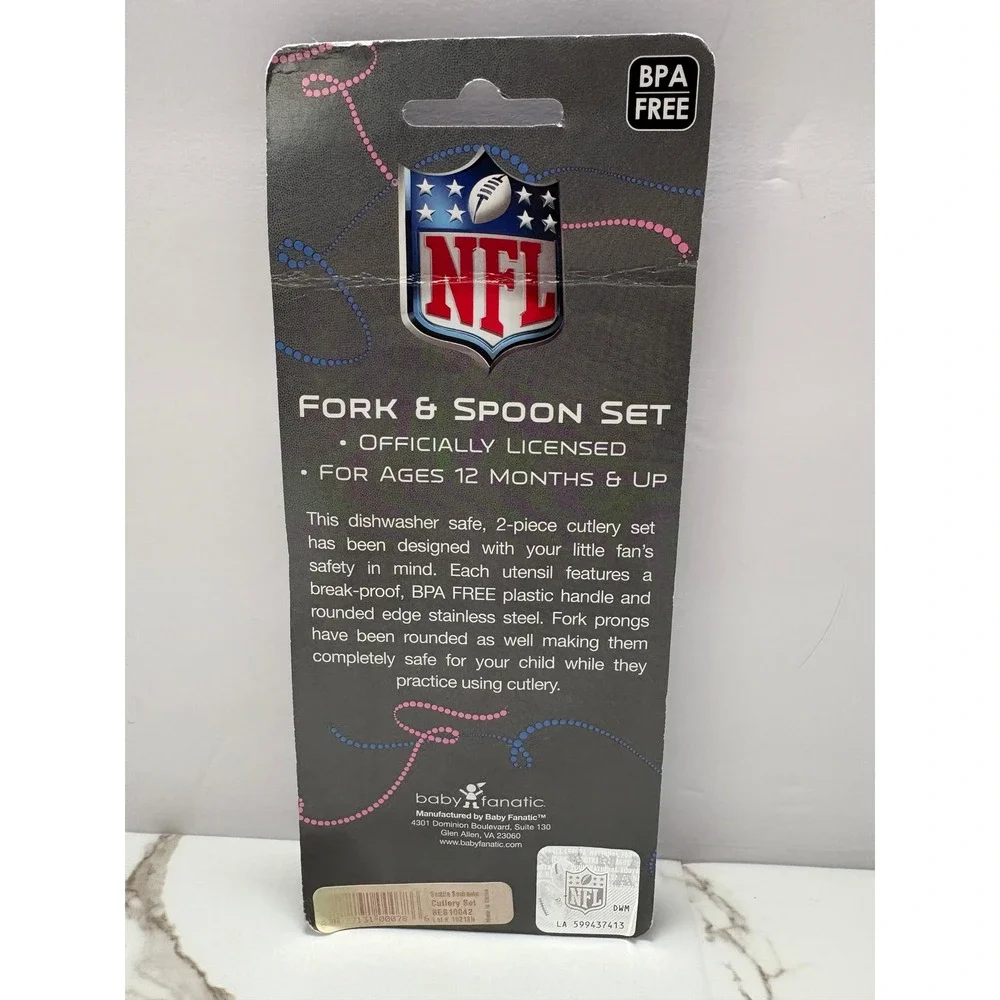 NFL Seattle‎ Seahawks Toddler Fork and Spoon Set Baby Fanatic BPA Free New